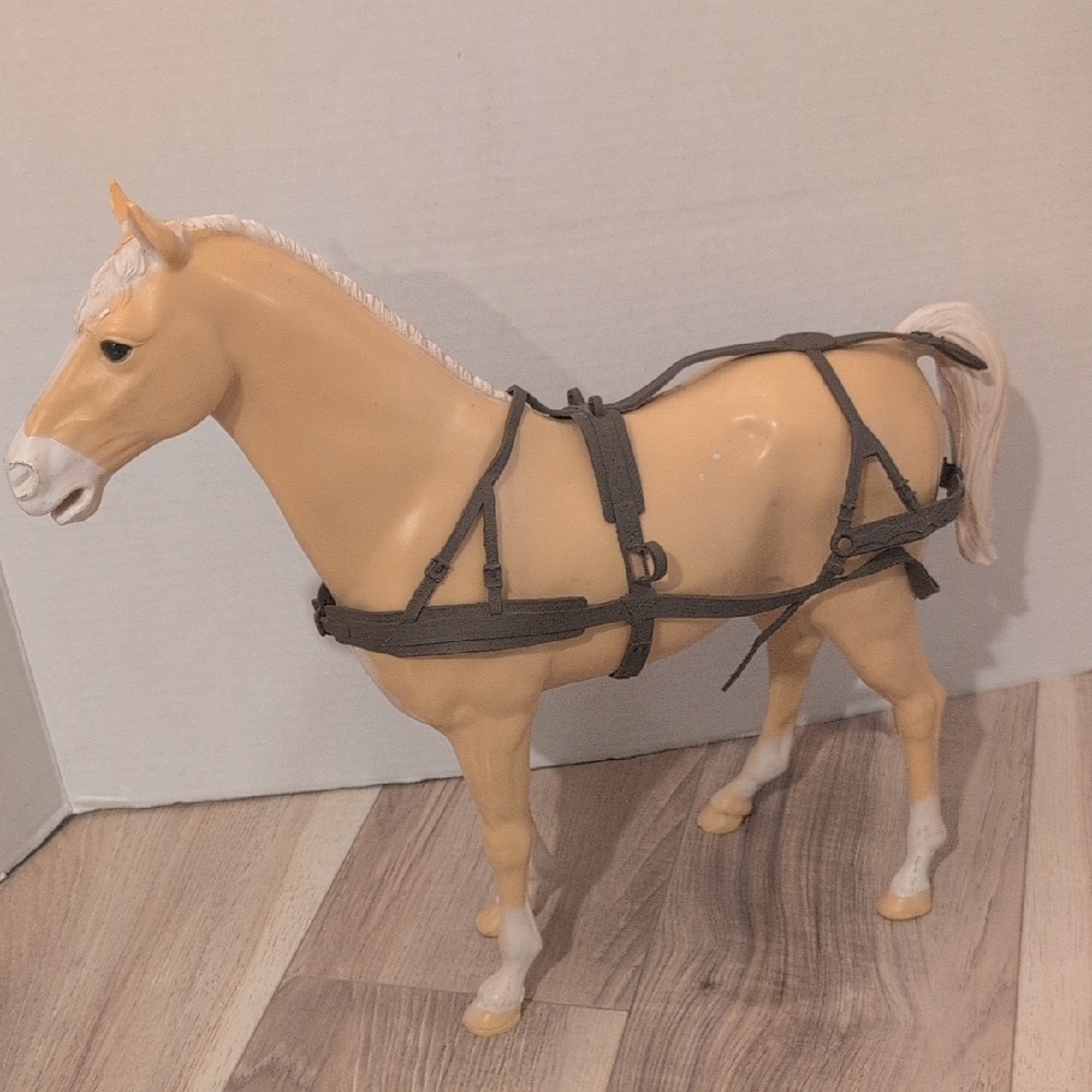 Vintage 60's Thunderbolt Palomino Horse Johnny West Action Figure with Harness